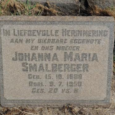 SMALBERGER Johanna Maria 1886-1950