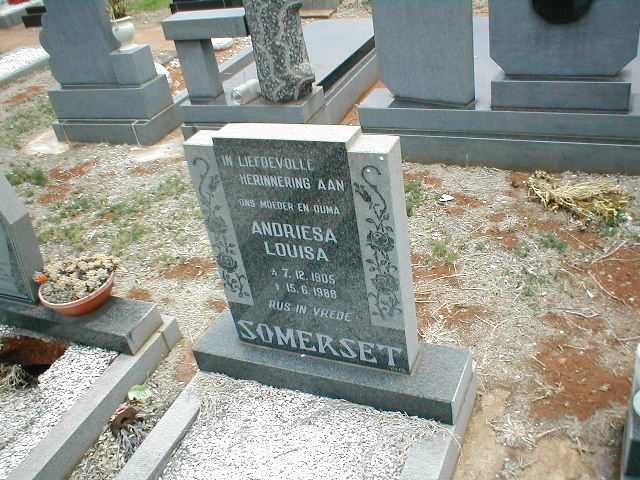 SOMERSET Andriesa Louisa 1905-1988