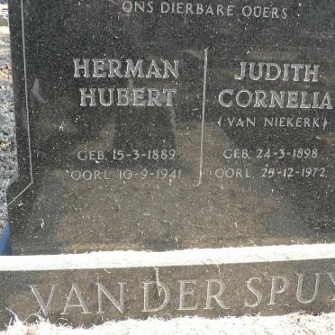 SPUY Herman Hubert, van der 1889-1941 &amp; Judith Cornelia VAN NIEKERK 1898-1972