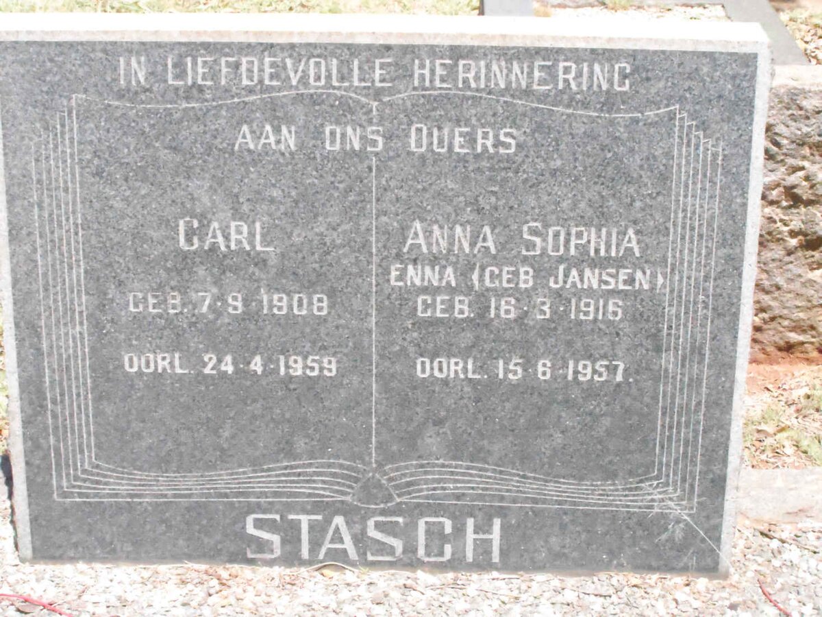 STASCH Carl 1908-1959 &amp; Anna Sophia JANSEN 1916-1957