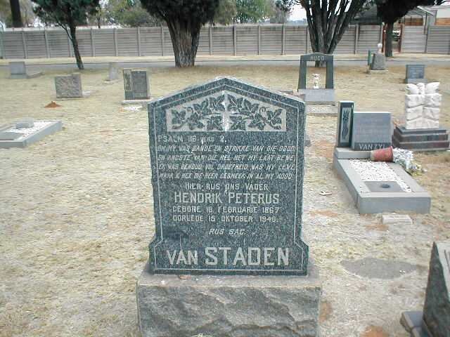 STADEN Hendrik Peterus, van 1867-1948