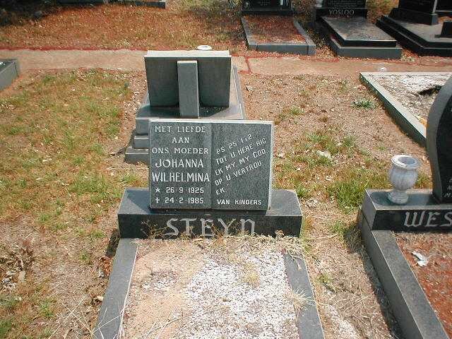 STEYN Johanna Wilhelmina 1925-1986