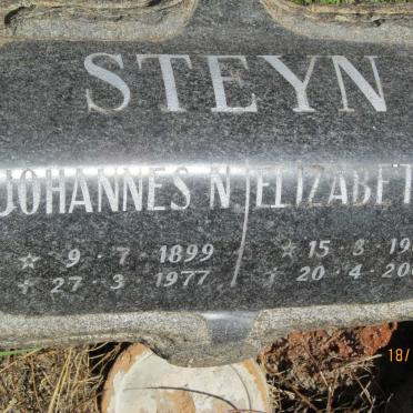 STEYN Johannes N. 1899-1977 &amp; Elizabeth R. 1909-2005