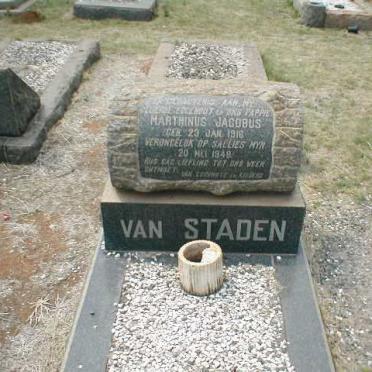 STADEN Marthinus Jacobus, van 1916-1948