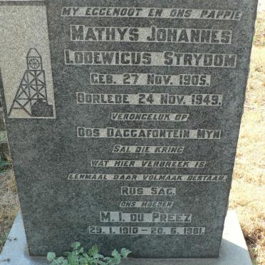STRYDOM Mathys Johannes Lodewicus 1905-1949 :: DU PREEZ M.I. 1910-1981