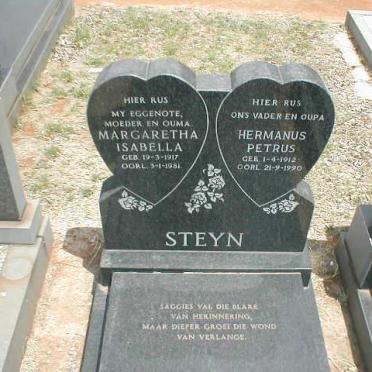 STEYN Hermanus Petrus 1912-1990 &amp; Margaretha Isabella 1917-1981