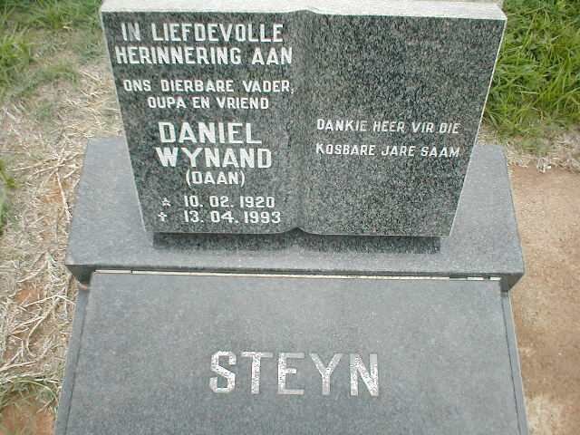 STEYN Daniel Wynand 1920-1993
