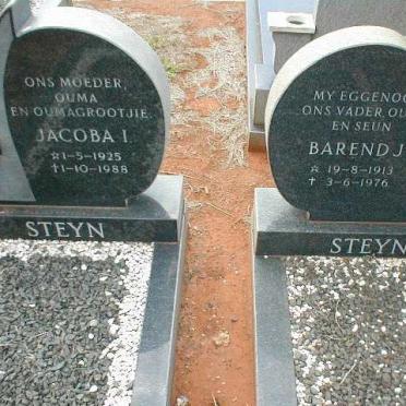 STEYN Barend J. 1913-1976 &amp; Jacoba I. 1925-1988