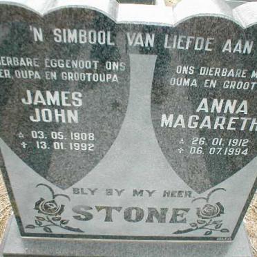 STONE James John 1908-1992 &amp; Anna Magaretha 1912-1994