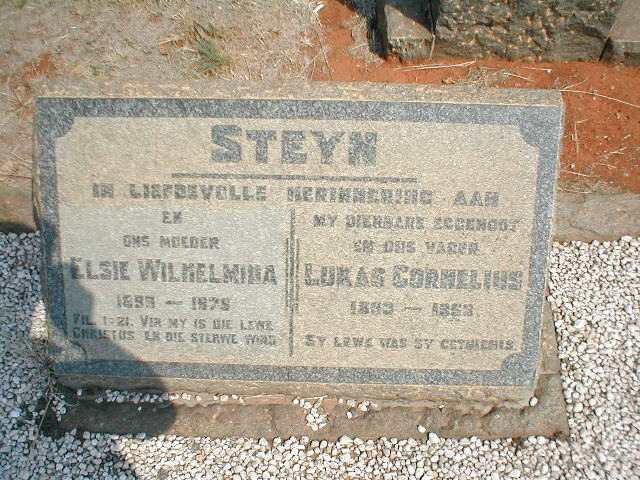 STEYN Lukas Cornelius 1893-1953 &amp; Elsie Wilhelmina 1899-197?