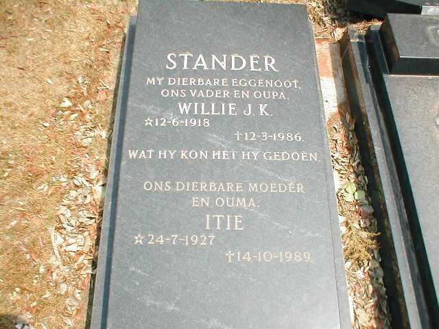 STANDER Willie J.K. 1918-1986 &amp; Itie 1927-1989