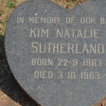 SUTHERLAND Kim Natalie 1963-1963