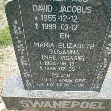 SWANEPOEL David Jacobus 1955-1999 &amp; Maria Elizabeth Susanna VISAGIE 1964-1995