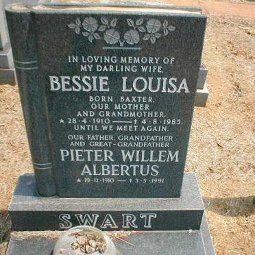 SWART Pieter Willem Albertus 1910-1991 &amp; Bessie Louisa BAXTER 1910-1985