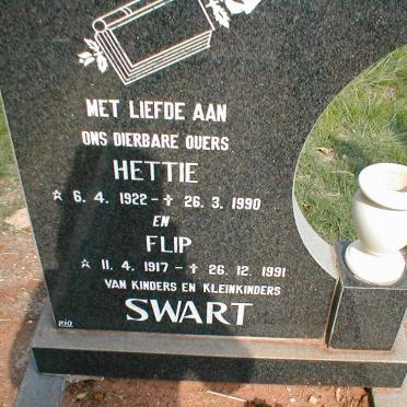 SWART Flip 1917-1991 &amp; Hettie 1922-1990