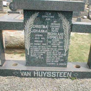 HUYSSTEEN Nicholaas Cornelius, van 1887-1950 &amp; Christina Johanna 1891-1980