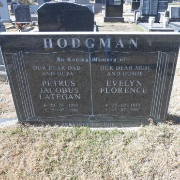 HODGMAN Petrus Jacobus Lategan 1909-1986 &amp; Evelyn Florence 1910-1997