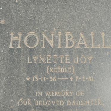 HONIBALL Lynette Joy nee KEBBLE 1938-1981