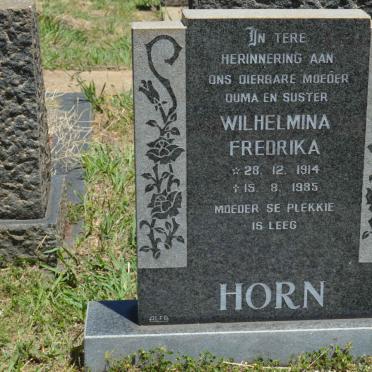 HORN Wilhelmina Fredrika 1914-1985