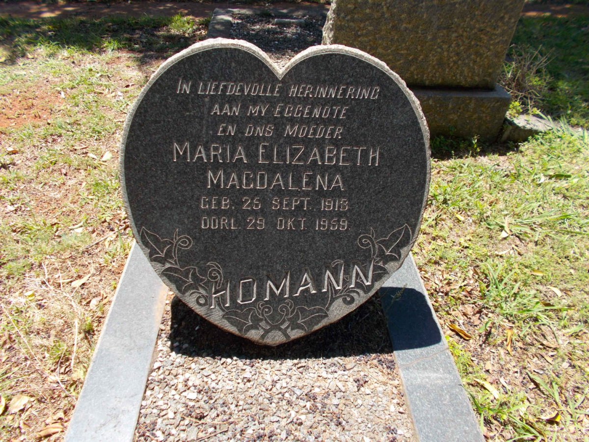 HOMANN Maria Elizabeth Magdalena 1918-1959