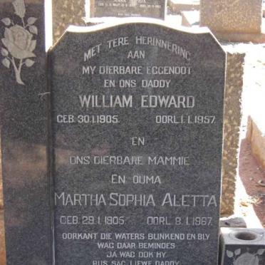 HORNE William Edward 1905-1957 &amp; Martha Sophia Aletta 1905-1967