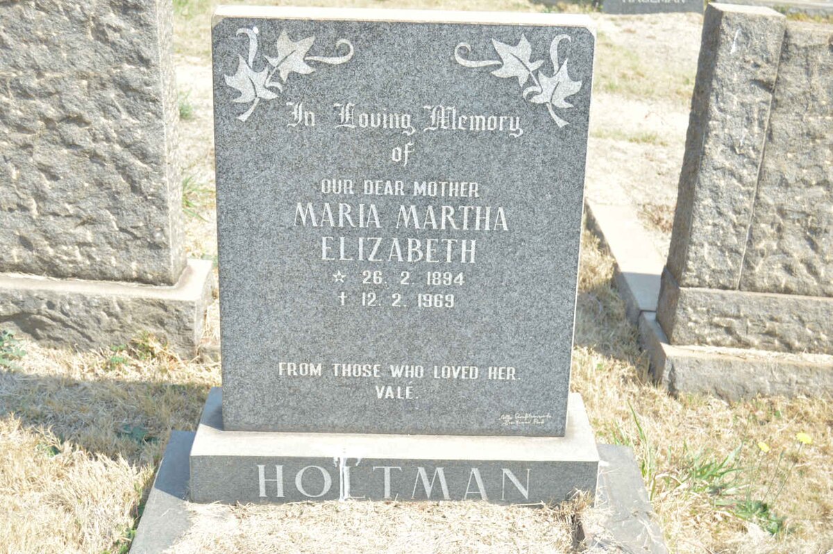 HOLTMAN Maria Martha Elizabeth 1894-1969