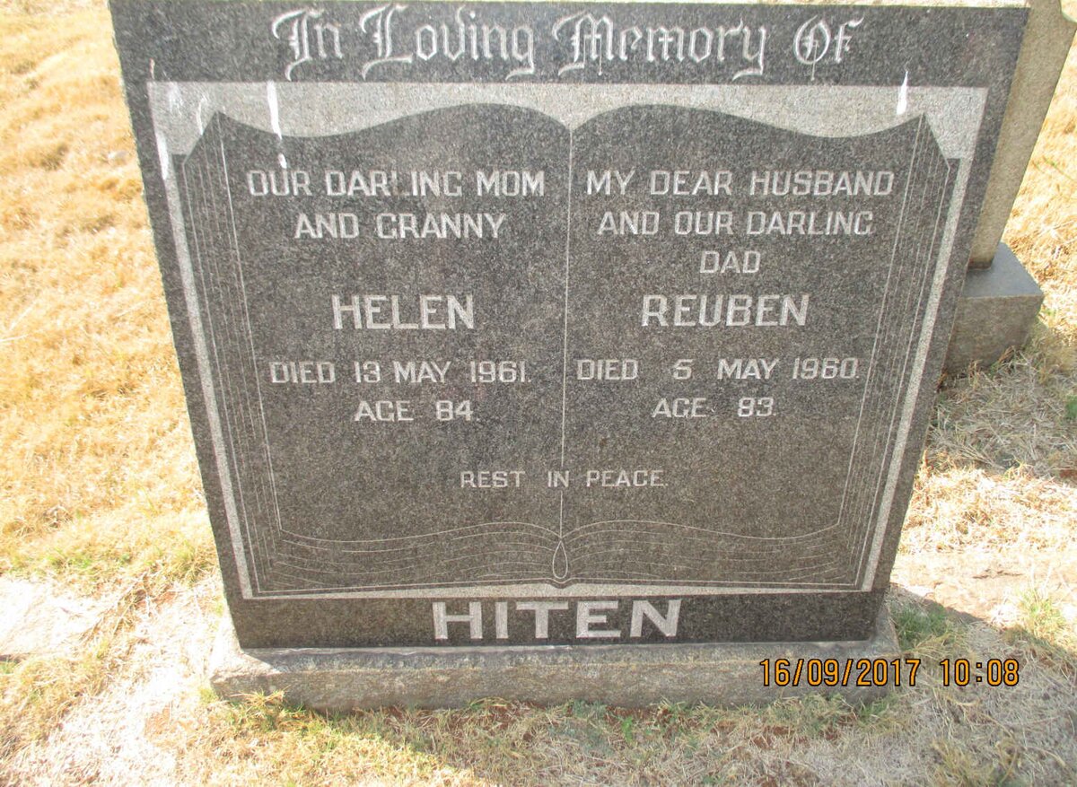 HITEN Reuben  -1960 &amp; Helen  -1961