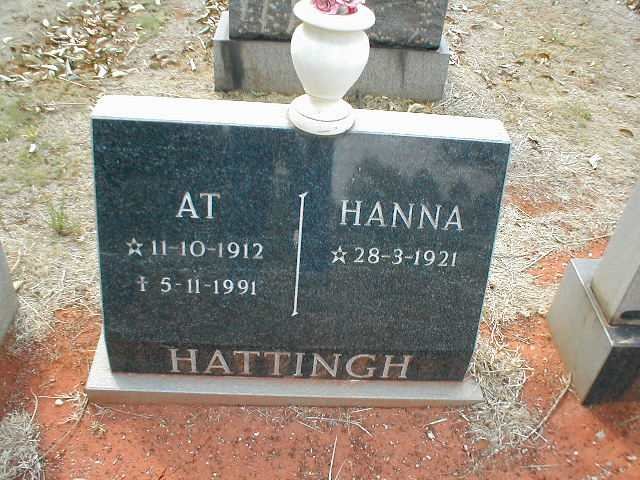 HATTINGH At 1912-1991 &amp; Hanna 1921-