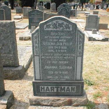 HARTMAN Ritzema Jan Philip 1880-1944 &amp; Johanna Susanna 1889-1966