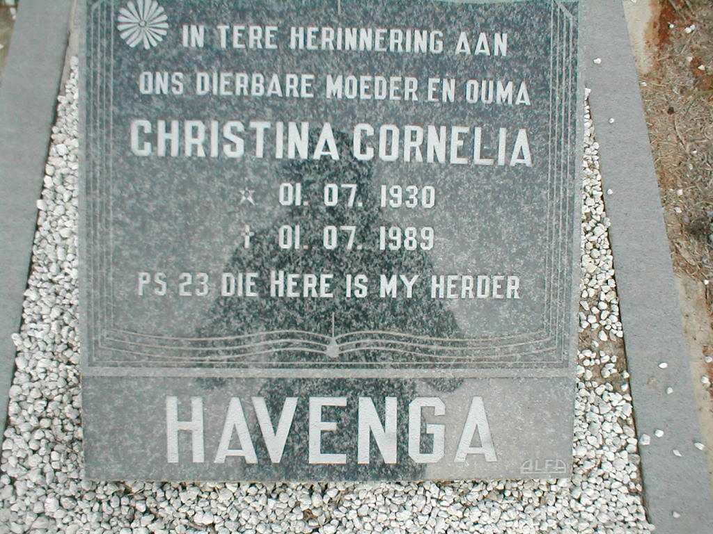 HAVENGA Christina Cornelia 1930-1989