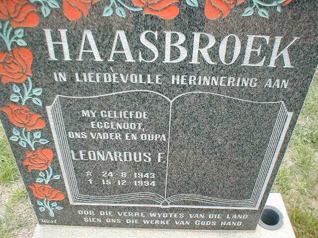 HAASBROEK Leonardus F. 1943-1994