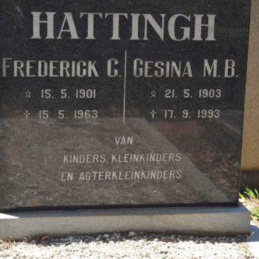 HATTINGH Frederick C. 1901-1963 &amp; Gesina M.B. 1903-1993