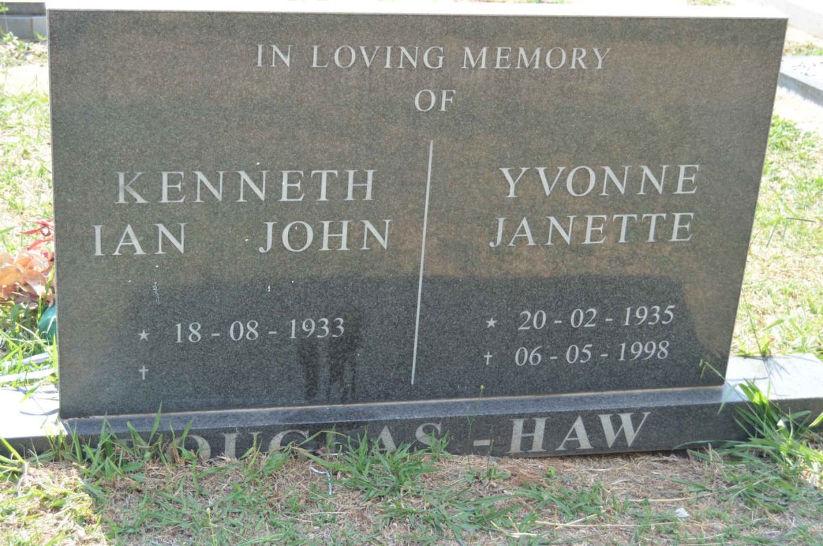 HAW Kenneth Ian John, DOUGLAS 1933- &amp; Yvonne Janette 1935-1998