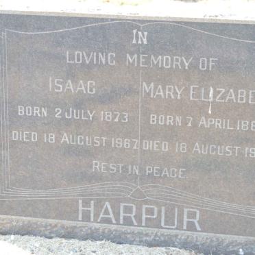 HARPUR Isaac 1873-1967 &amp; Mary Elizabeth 1880-1967