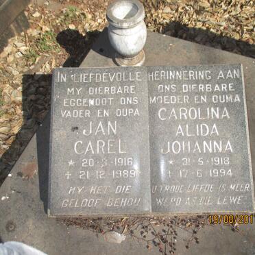 HEEVER Jan Carel, van den 1916-1989 &amp; Carolina Alida Johanna 1918-1994