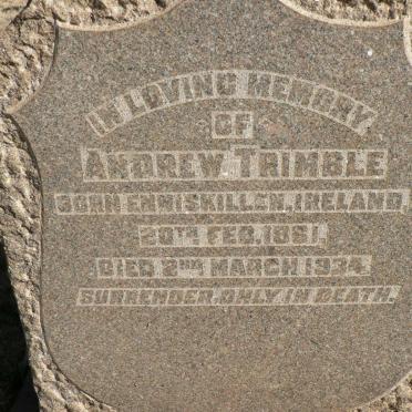 TRIMBLE Andrew 1861-1934