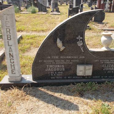 TERBLANCHE Theunis Jacobus 1916-1997 &amp; Elizabeth Johanna 1922-