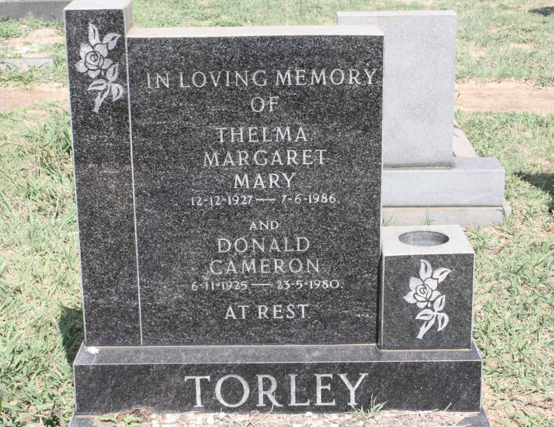 TORLEY Donald Cameron 1925-1980 &amp; Thelma Margaret Mary 1927-1986