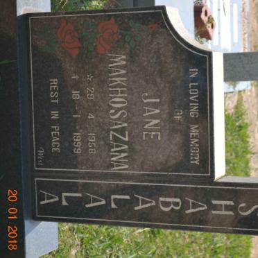 TSHABALALA Jane Makhosazana 1958-1999