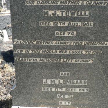 TOWELL M.J. -1941 :: LOMBARD J.M. -1969