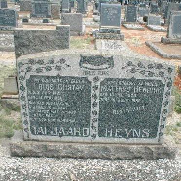 TALJAARD Louis Gustav 1919-1956 :: HEYNS Matthys Hendrik 1920-1950