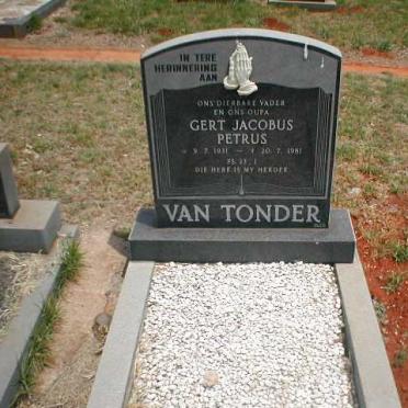 TONDER Gert Jacobus Petrus, van 19?1-1981