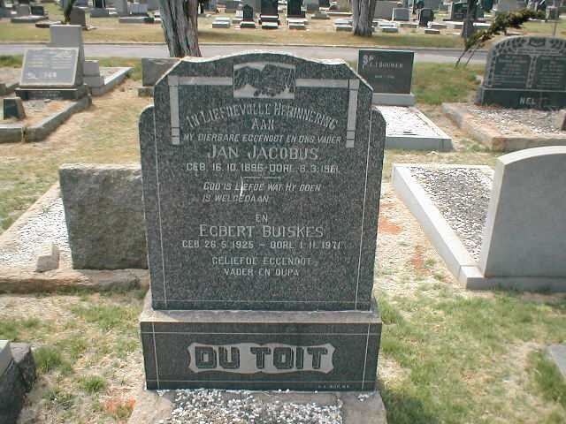 TOIT Jan Jacobus, du 1896-1961 :: DU TOIT Egbert Buiskes 1925-1971