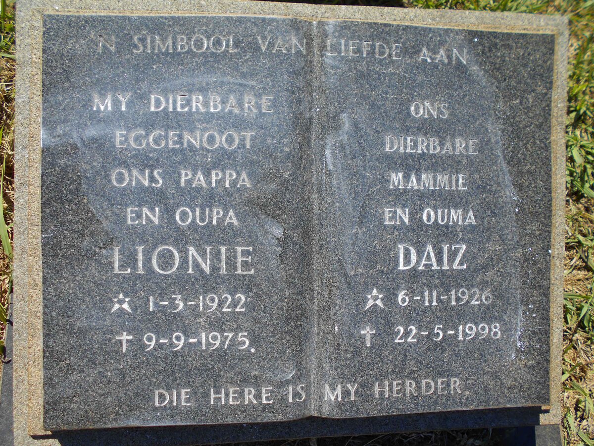 ? Lionie 1922-1975 &amp; Daiz 1926-1998
