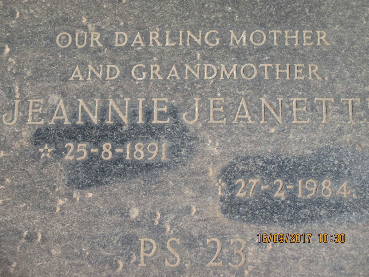 ? Jeannie Jeanett 1891-1984