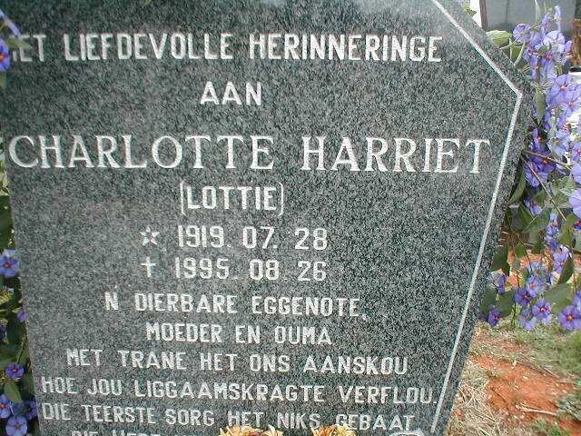? Charlotte Harriet 1919-1995