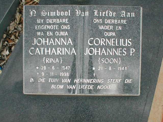 ? Cornelius Johannes P. 1944- &amp; Johanna Catharina 1947-1998