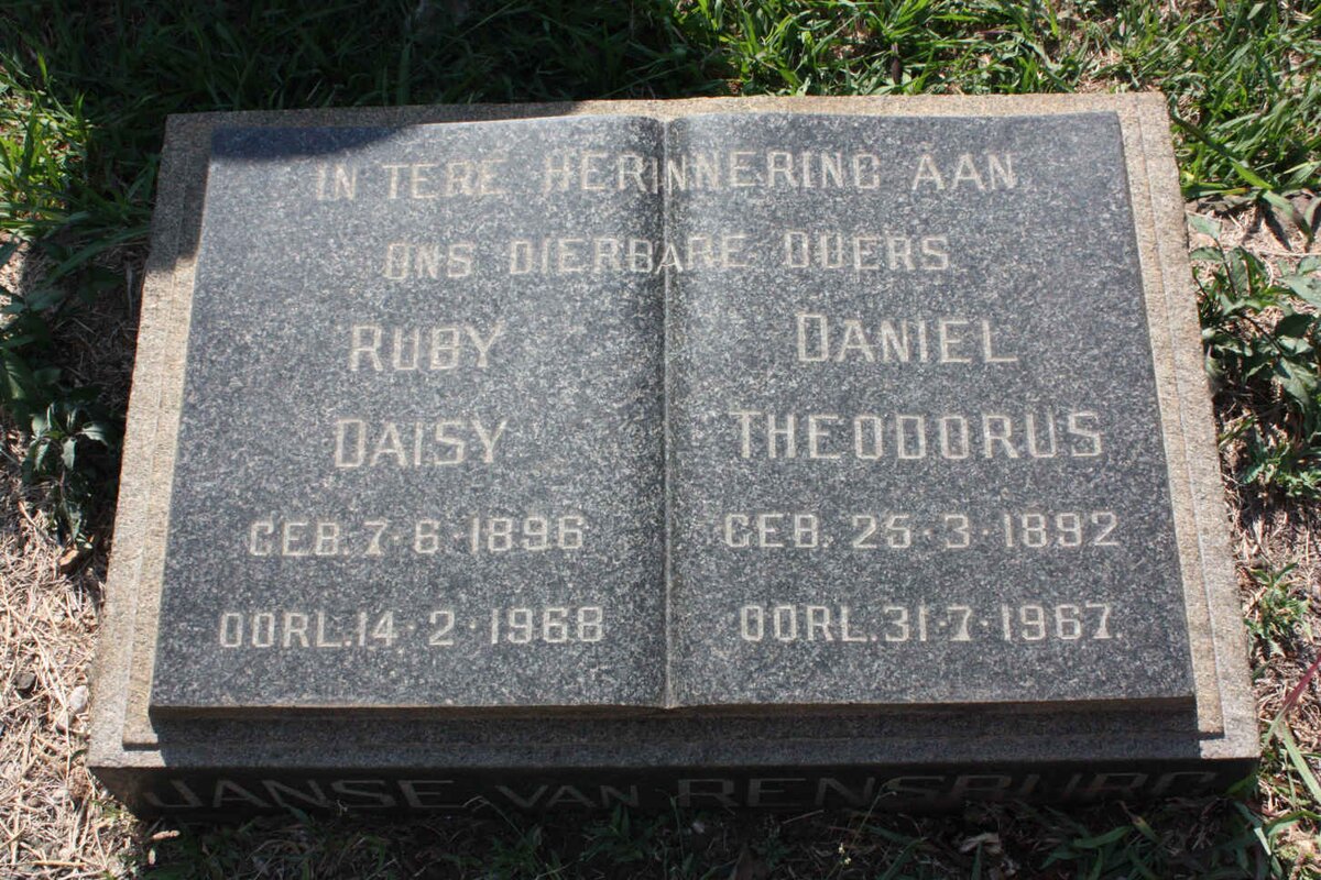 ? Daniel Theodorus 1892-1967 &amp; Ruby Daisy 1896-1968