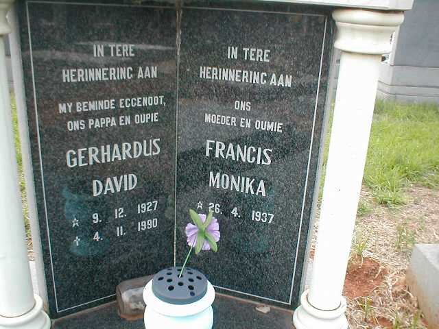 ? Gerhardus David 1927-1990 &amp; Francis Monika 1937-