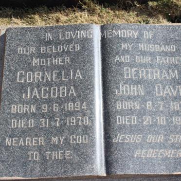 ? Bertram John David 1875-1956 &amp; Cornelia Jacoba 1894-1970